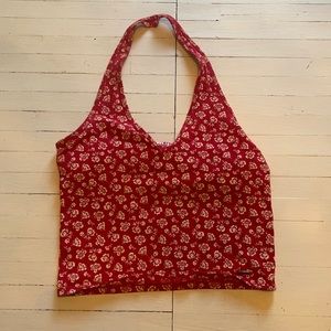 Red Floral halter top